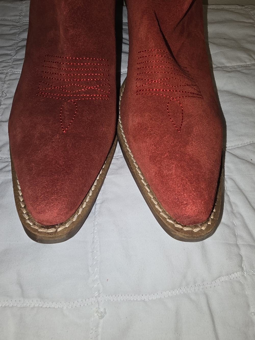 dingo Red Suede Western Stitch-Detail Boots - Picture 4 of 5